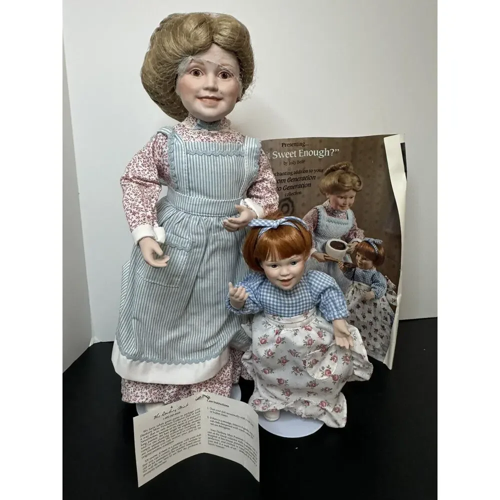 Danbury Mint Is it Sweet Enough?‎ Porcelain Mother Daughter Dolls by Judy Belle